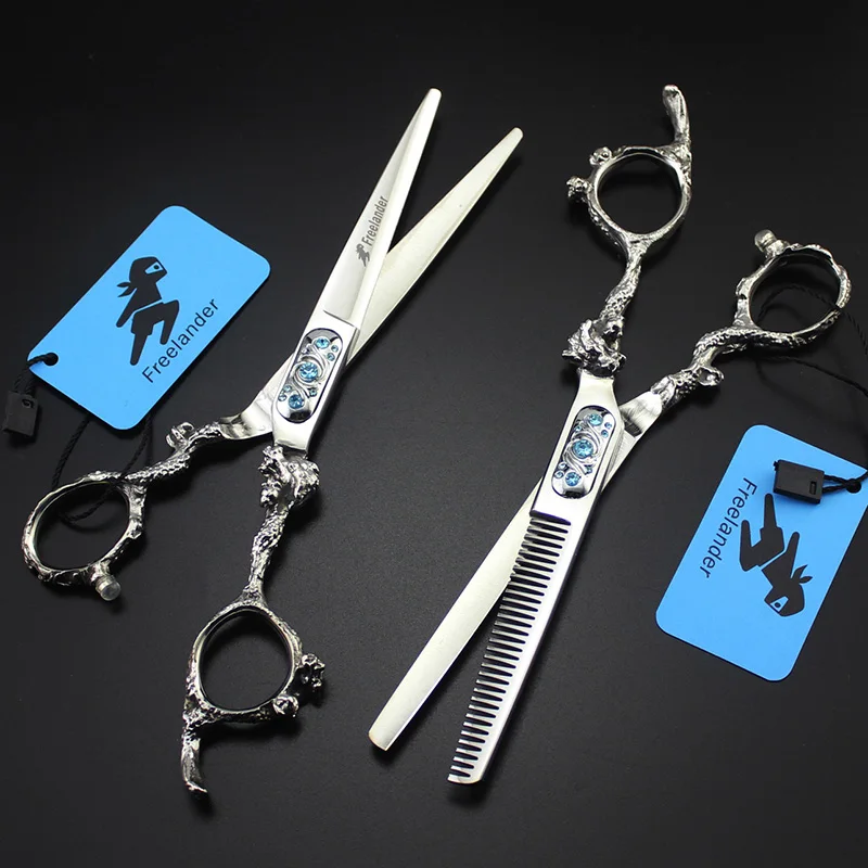 6.0 Oloey Hairdressing Scissors Hair Professional Thinning Shears Set Hair Cutting Scissors Barber Scissors 440c Material free case hair shears 5 5 set professonal hair styling japanese 440c scissors sets