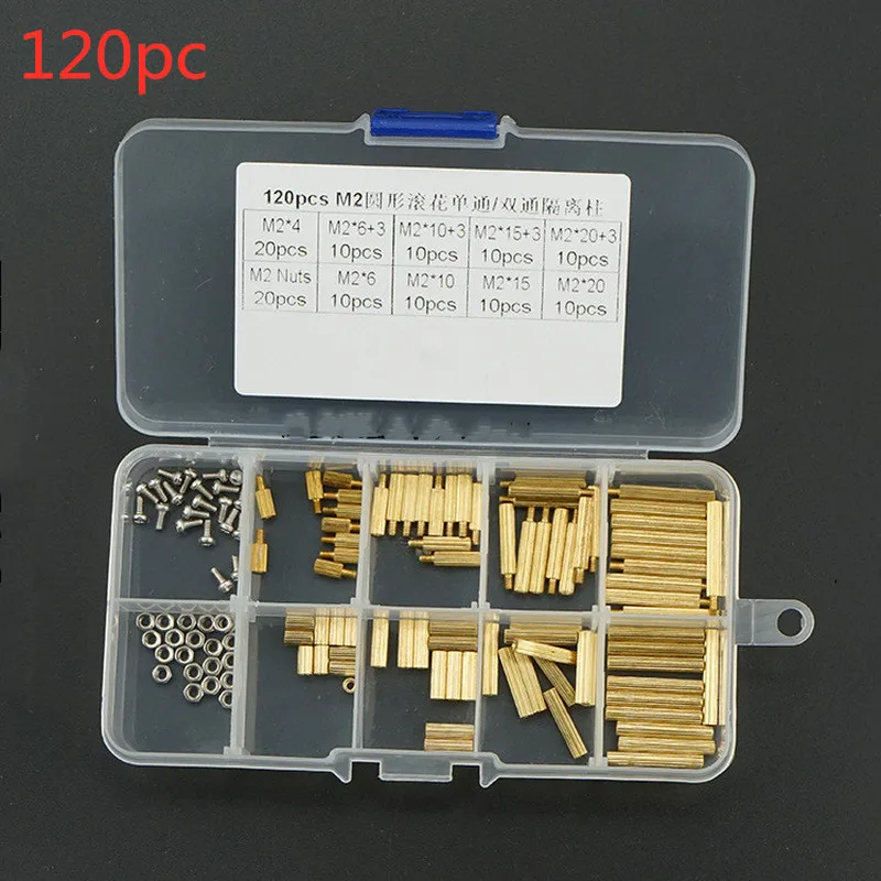 120pc 240 шт./компл. M2 5 медные Опорные изоляторы полая медная колонна Шестигранная