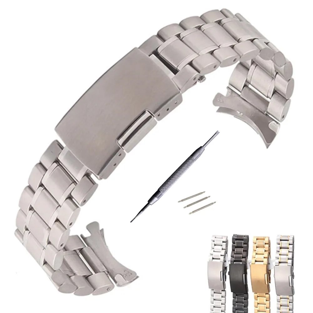 Серебряный/золотой/золотистый браслет из нержавеющей стали с твердыми звеньями