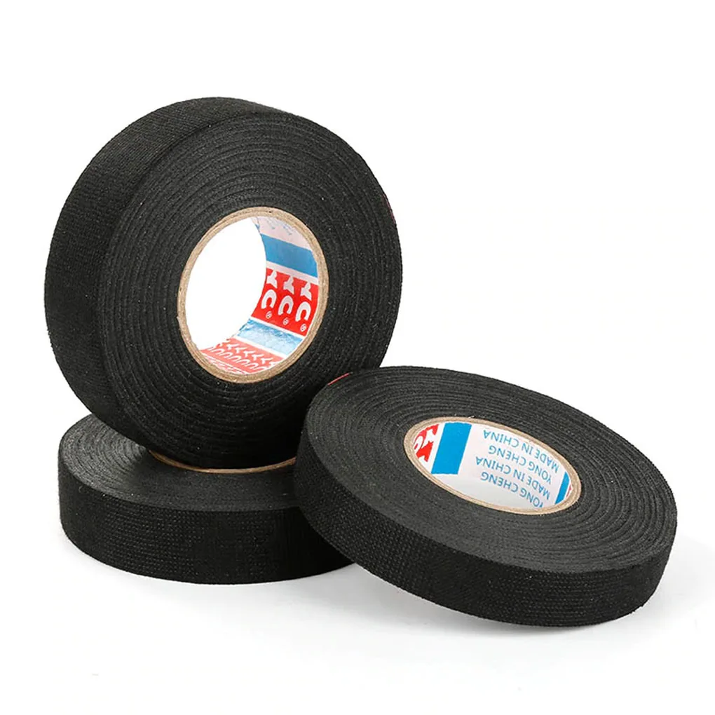 

Width 9/15/19/25/32MM Length 15M Heat-resistant Adhesive Cloth Fabric Tape For Car Auto Cable Harness Wiring Loom Protection New