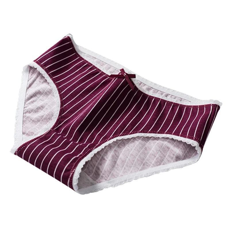 

Women Briefs Japanese Style Bow Cotton Simple Large Size Ladies Cotton Solid Color Briefs New