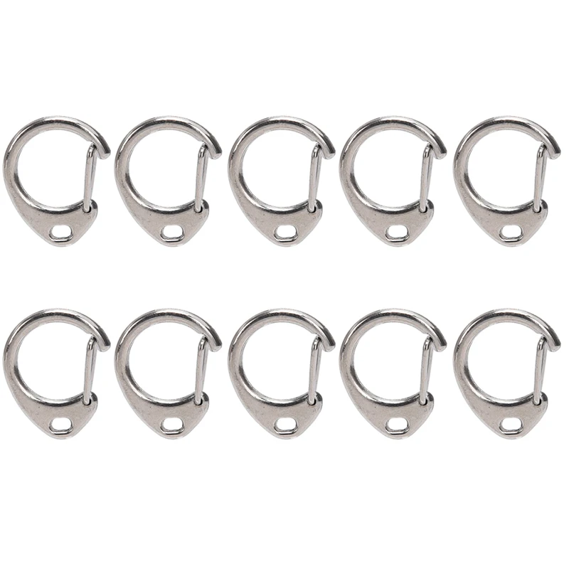 10Pcs DIY 23mm Polished C Shape Split Ring For Key Necklace Bracelet Tassel Keychain Making Charms Lobster Clasp Hook | Украшения и