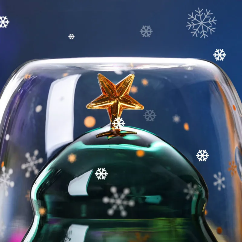 Новая Рождественская елка вакуумная кружка из двойного стекла с защитой от