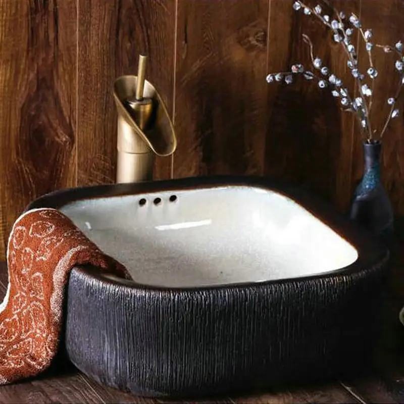 Фарфоровая столешница ручной работы в примитивном стиле|bathroom sink filter|bathroom pipebathroom