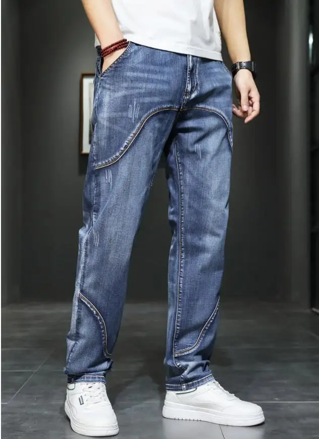 Men Jeans Hip Hop Baggy Denim Pants Men Cowboy Cargo Trousers JeansSize 28-44
