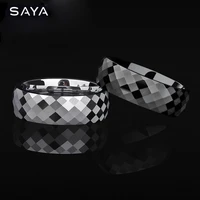 wedding ring for men women 7mm tungsten multi facet band engagement ring customized free shipping
