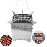 camping stainless steel campfire hanging stove picnic barbecue bonfire wood charcoal burning stoves outdoor camping accessories