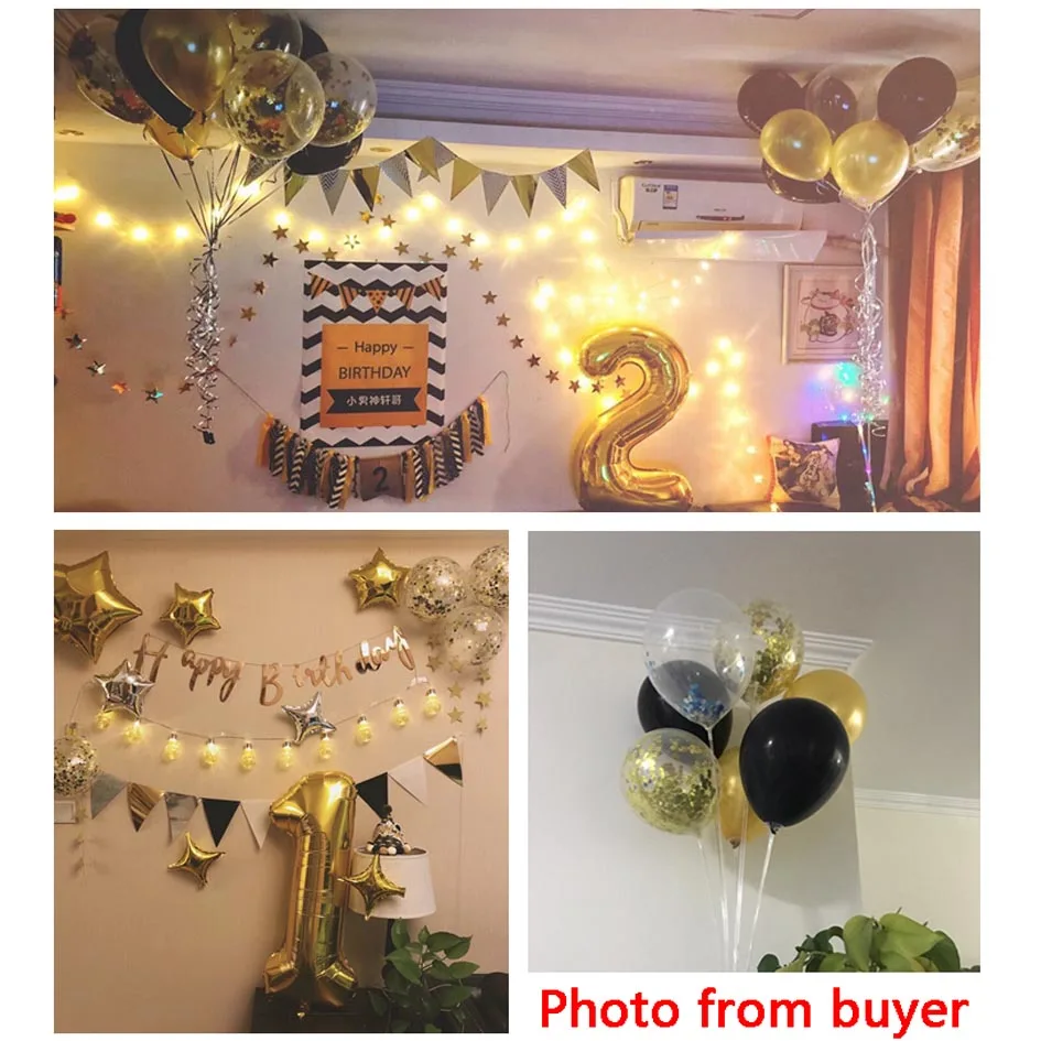 Прозрачные Шары золотые конфетти из фольги прозрачные латексные шары с днем