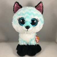 15cm ty beanie boos cute collectors edition ice blue fox sparkling gemstone big eyes stuffed animal childrens plush doll gift