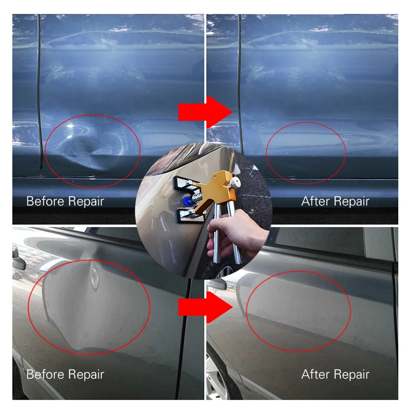 Приспособление для удаления вмятин кузова автомобиля с 10 вкладками сильная