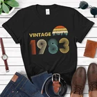 Винтажная футболка, модель 1983 года, подарок на 39-й день рождения для 39 лет, отца, дедушки, мамы, бабушки, мужчин, женщин, рубашка в стиле ретро 80-х годов, Классическая футболка