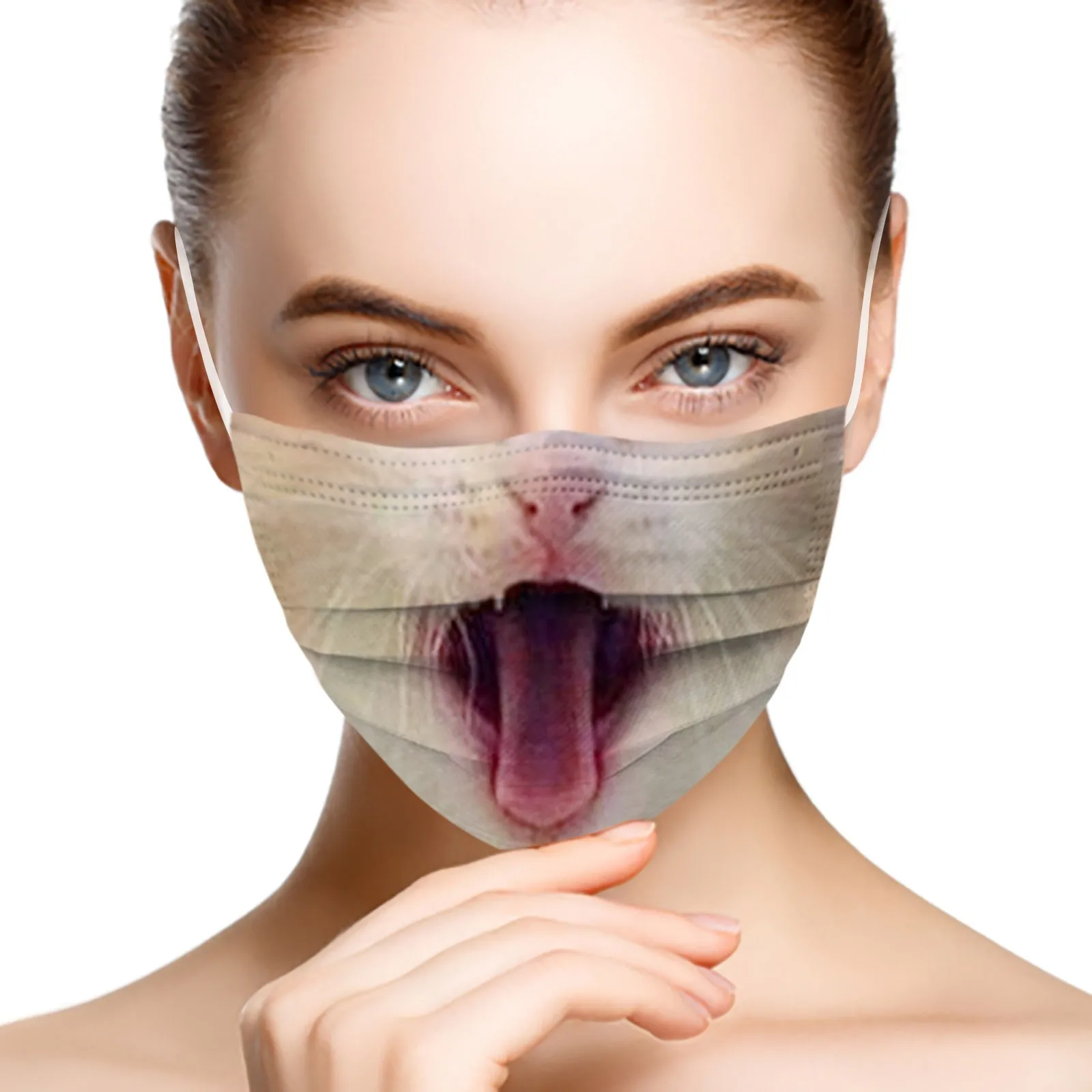 Защитная маска для лица 10 шт. животного тканевая женщин и мужчин забавная косплея