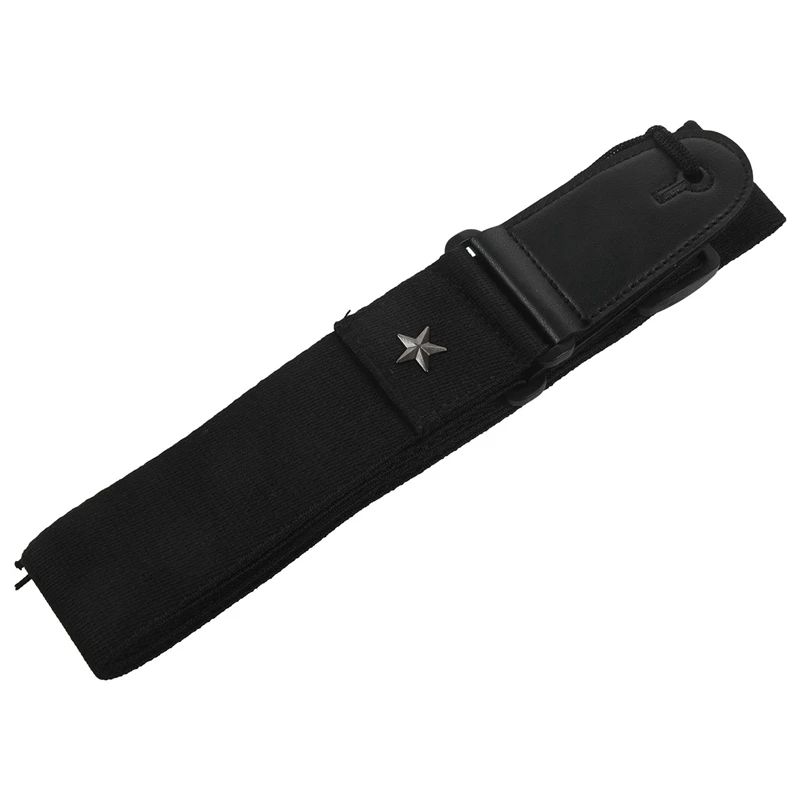 

Wear Resistant Acoustic Bass Thicken Shoulder Belt Parts Anti Slip Adjustable Length Guitar Strap Star Embellish Soft Durable Bl