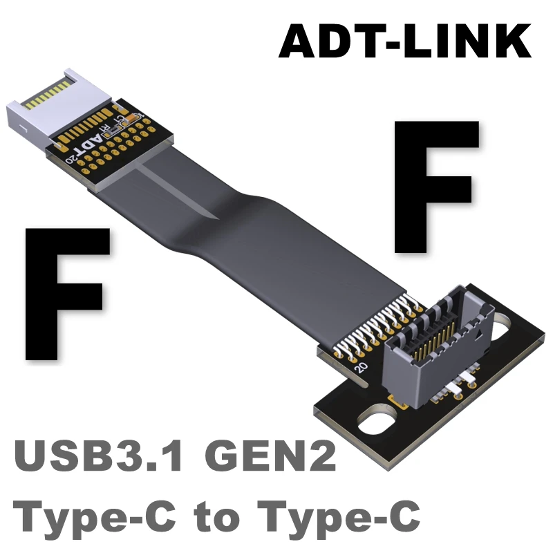

Плоский Удлинительный кабель ADT USB3.1 с винтовым отверстием, тип e revolution, тип e, материнская плата с внутренним и задним шасси