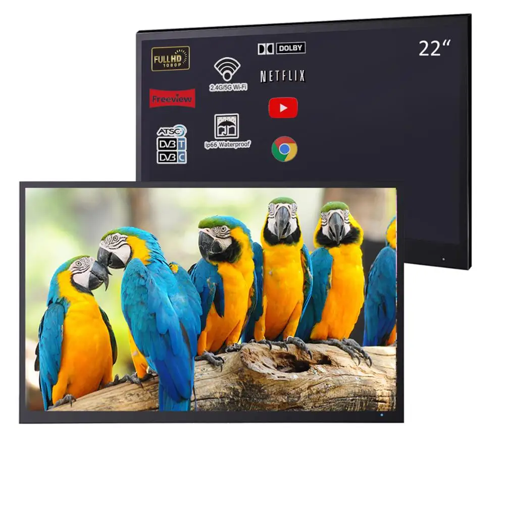 Souria бархатистая ванная комната 22 дюйма черная Full HD роскошная светодиодная Smart TV