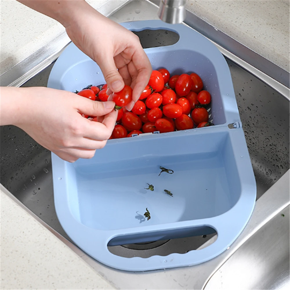 Складная корзина для слива Дуршлаг Корзина Для Мытья фруктов и овощей фильтр