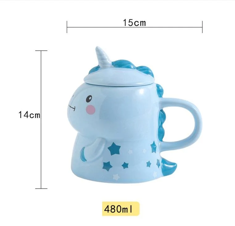 

Cute Unicorn Ceramic Mug Creative Glass Large Capacity Milk Cup Couple Present Coffee Cup