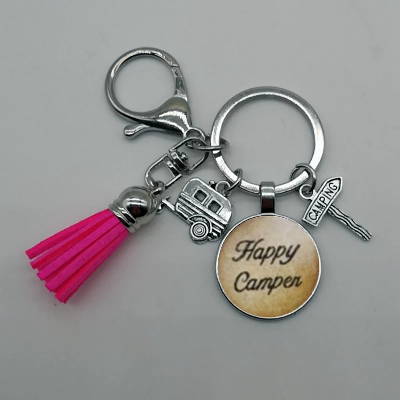 Счастливый Кемпинг милый автомобиль путешествие я лагерь Кемпер дорожный знак