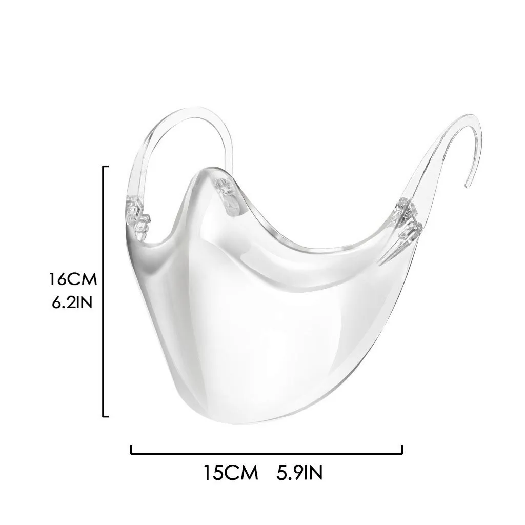 

1PC Anti-PM2.5 Protective Mask Transparent Mouth Cover Durable Mask Face Shield Plastic Reusable Clear Face Mask Fastshipping
