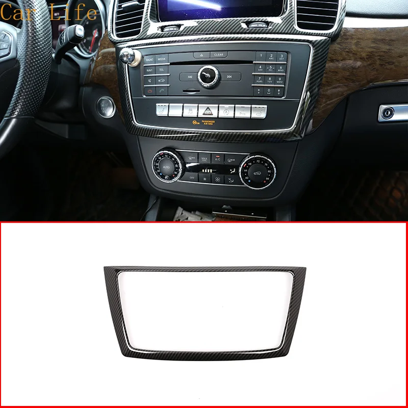 

Углеродное волокно для Mercedes Benz GL GLE GLS ML класс ABS хромированная центральная консоль рамка отделка автомобильные аксессуары