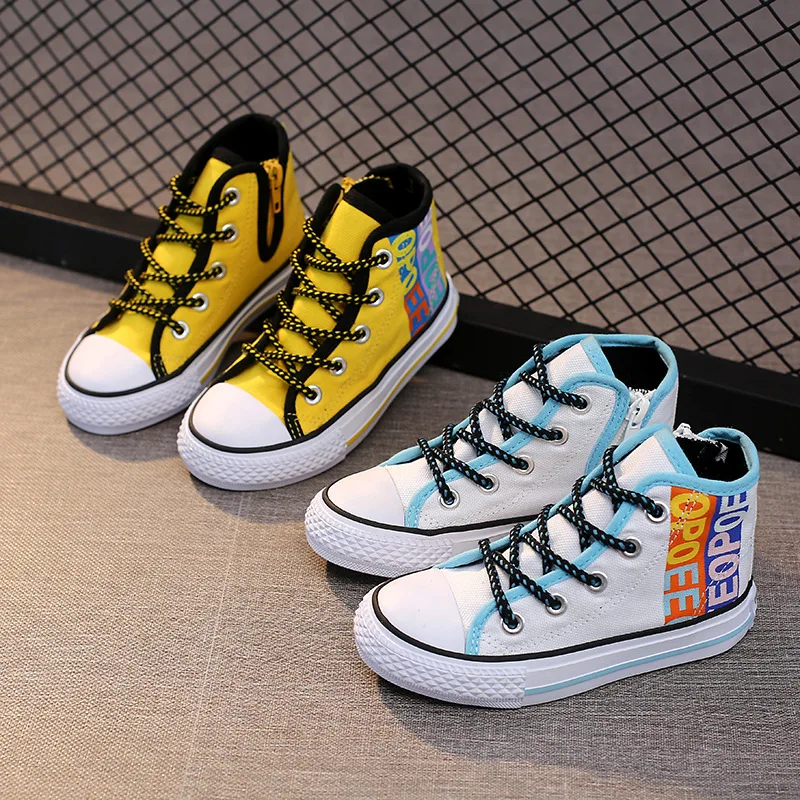 

2021 New Children Sneakers Casual Kids Sneakers High Gang Canvas Girls Sneakers Breathable Boys Shoes Fashion Kids Shoes