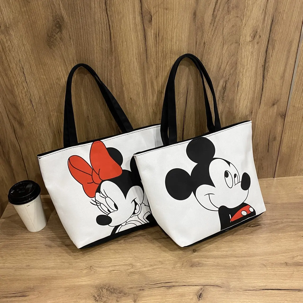 

Disney Minnie Handbag Mickey Mouse Trend Handbags Casual bag mickey Minnie portable canvas bag handcuffs bag Woman School Bags