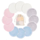 Многоразовые ватные диски для снятия макияжа, моющиеся круглые бамбуковые подушечки для ухода за кожей, 12 шт.