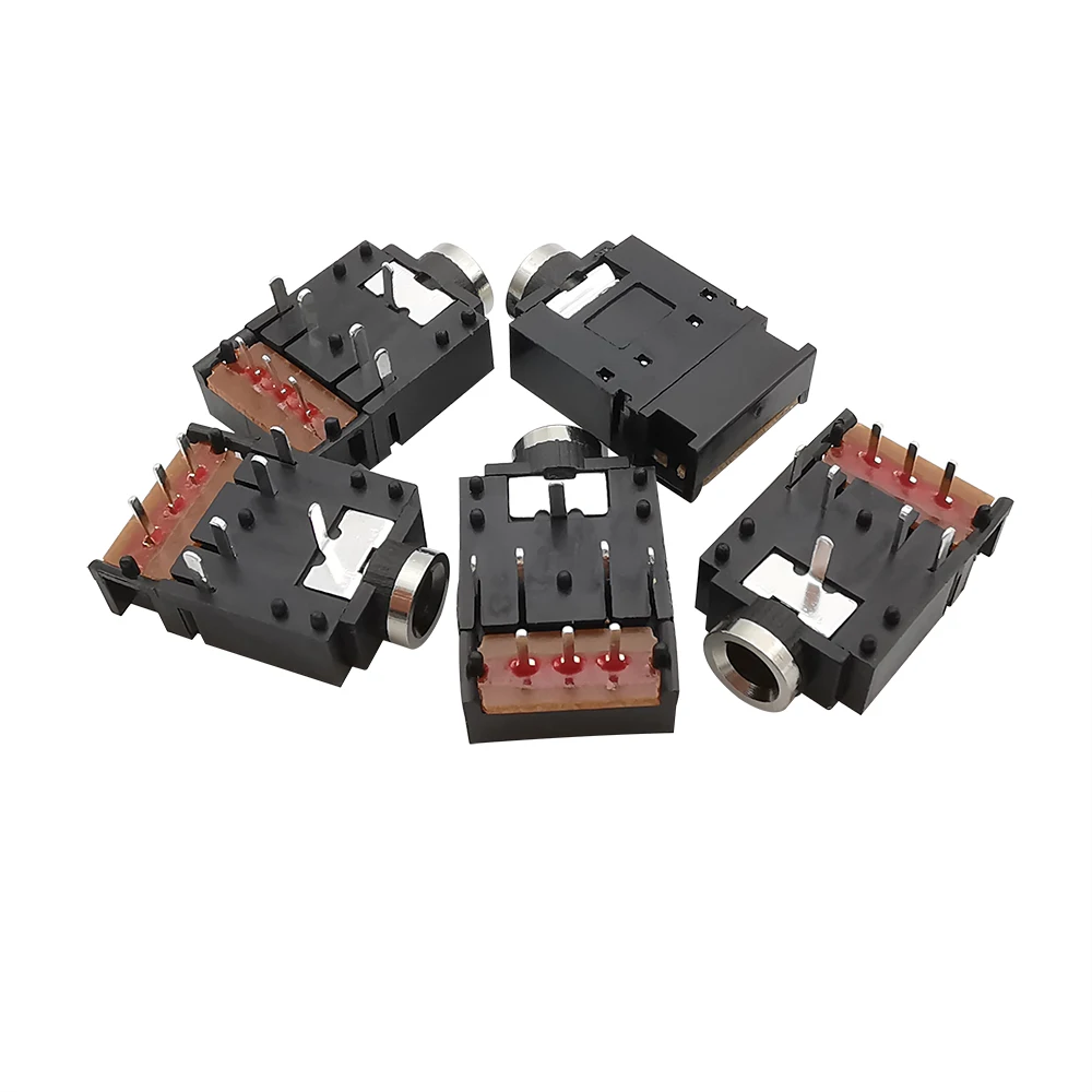 5 шт. PJ-307 3,5 мм стерео разъем аудио разъем для наушников женский PJ307 8-контактный двухканальный разъем для наушников с переключателем