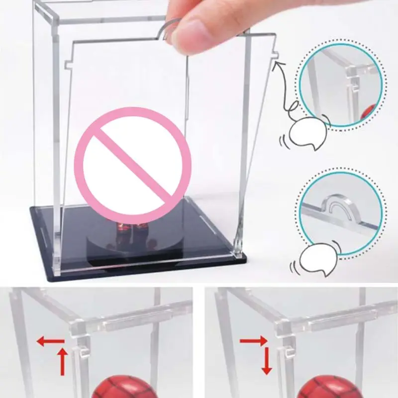 

Clear Acrylic Display Case Assemble Countertop Box Organizer Dustproof Showcase