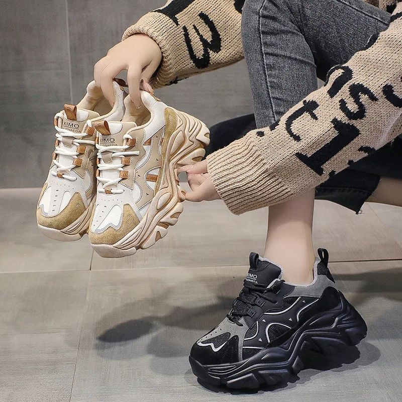 

Genuine Leather Winter Sneakers Women Warm Casual Shoes Velvet Fur Warm Female Casual Shoes Fur Sneakers for Women