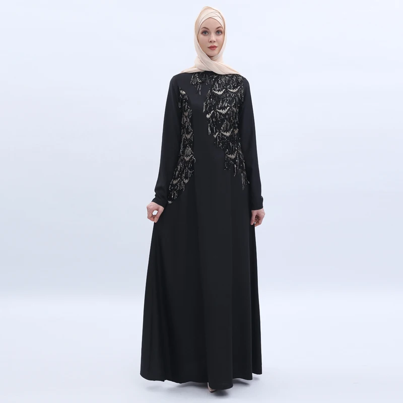 Мусульманское длинное женское платье Абая, с блестками, Дубайский кафтан, турецкий кафтан, арабский наряд, коктейльное вечервечерние плать...