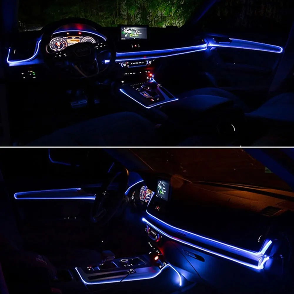

6M Car Interior Lighting Strips Colorful Light USB APP control voice control Atmosphere Lamp Car Decoration lamp Flexible Tube