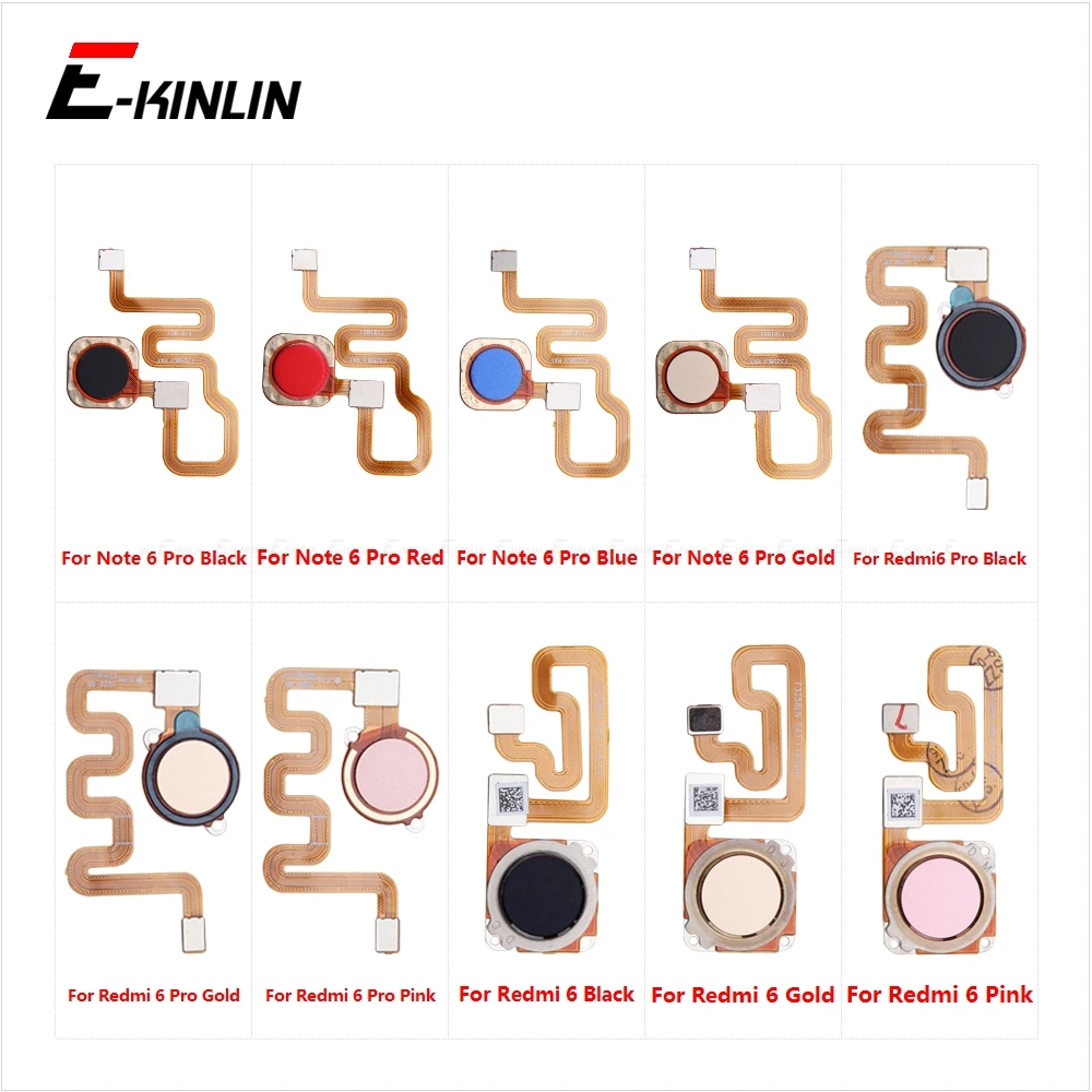 

Fingerprint Sensor Connection Home Button For Xiaomi Redmi Note 6 Pro Touch ID Recognition Return Button Menu Connector Flex
