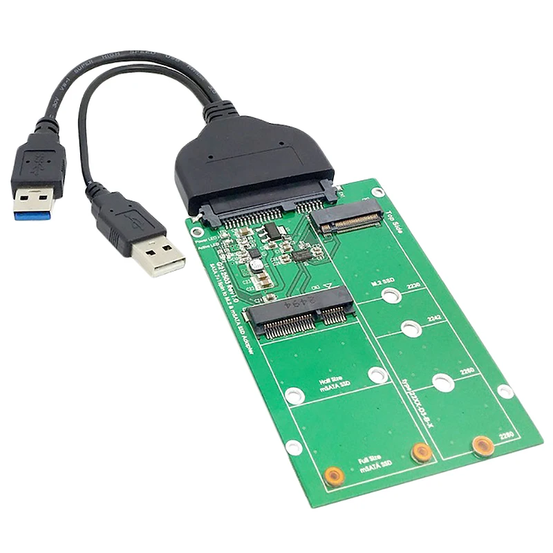 

Usb 3.0 To Sata 22Pin 2.5 Inch Hard Disk To 2 in 1 Combo Mini Pci- E 2 Lane M.2 Ngff & Msata Ssd Adapter Converter