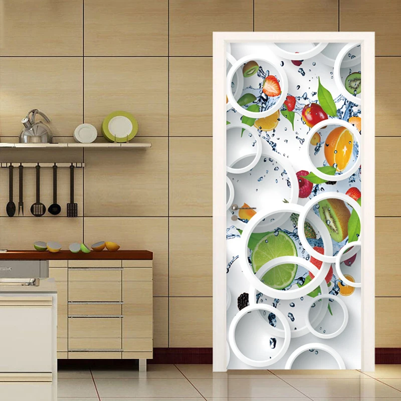 Дверные наклейки инструменты дверные обои 3D стерео круглые для кухни ресторана