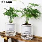 Простой креативный Прозрачный цветочный горшок из ПП + ПЭТ, круглый пластиковый автоматический водно-поглощающий гидропонный горшок, суккулентный горшок