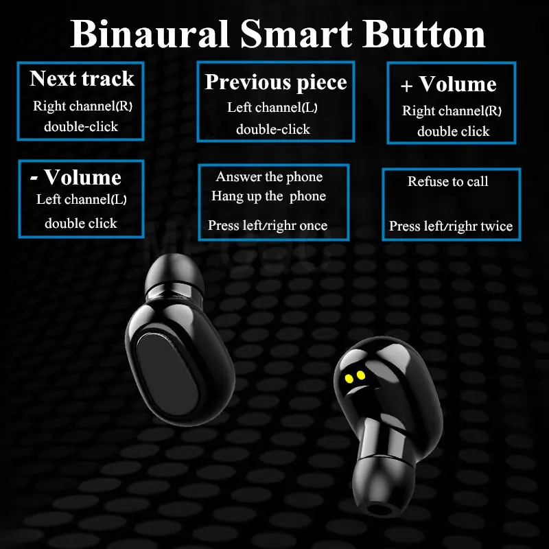 Новые беспроводные наушники Bluetooth 5 0 TWS Hi-Fi мини-наушники для спорта и бега с