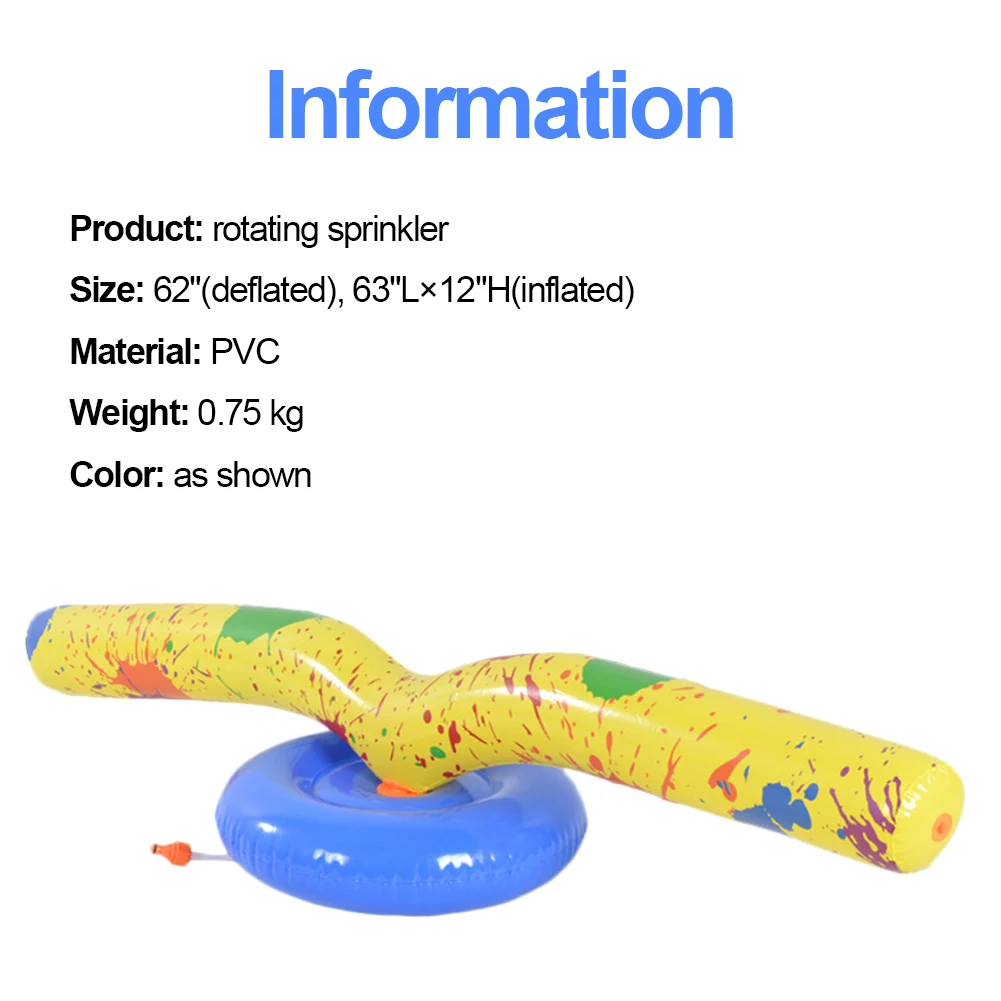 

Inflatable Sprinkler Toy for Kids Summer Rotating Sprinkler Skip Toy Outdoor Party Lawn Games Spinning Water Sprinkler Spray