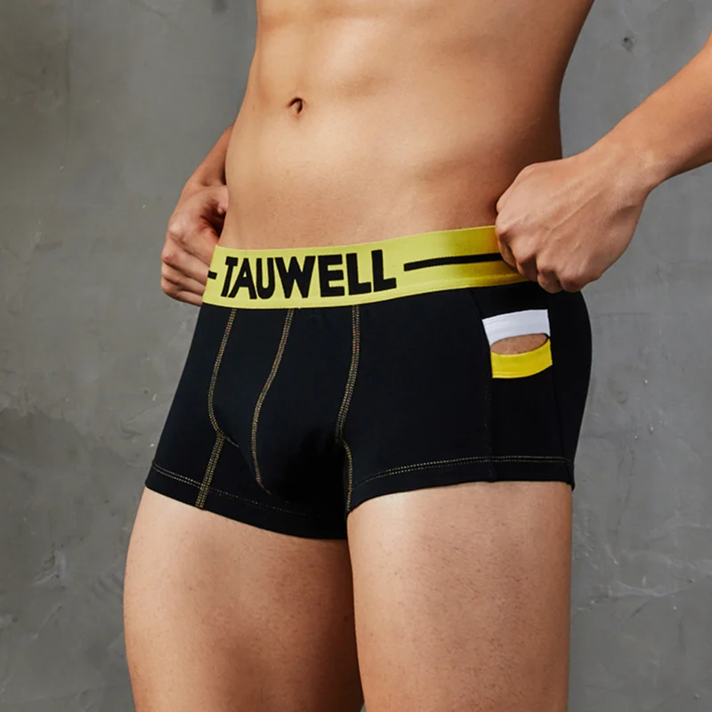 

TAUWELL Brand Male Underwear Men Boxers Solid Soft Cotton Boxer Shorts Man Underpants Sexy Panties