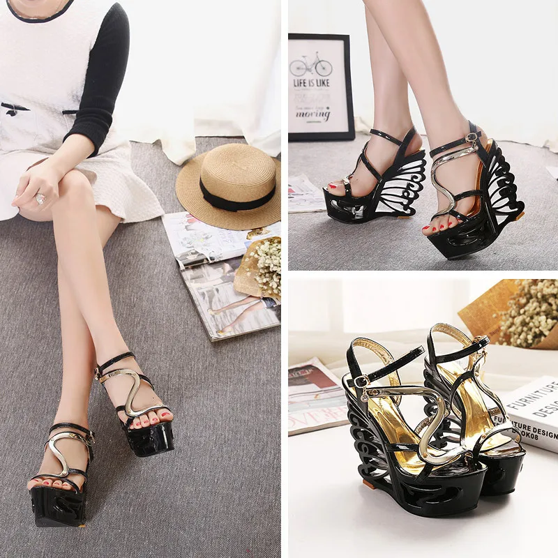 Босоножки на высоком каблуке женские пикантные босоножки тонком 14 см Sandalia Feminina