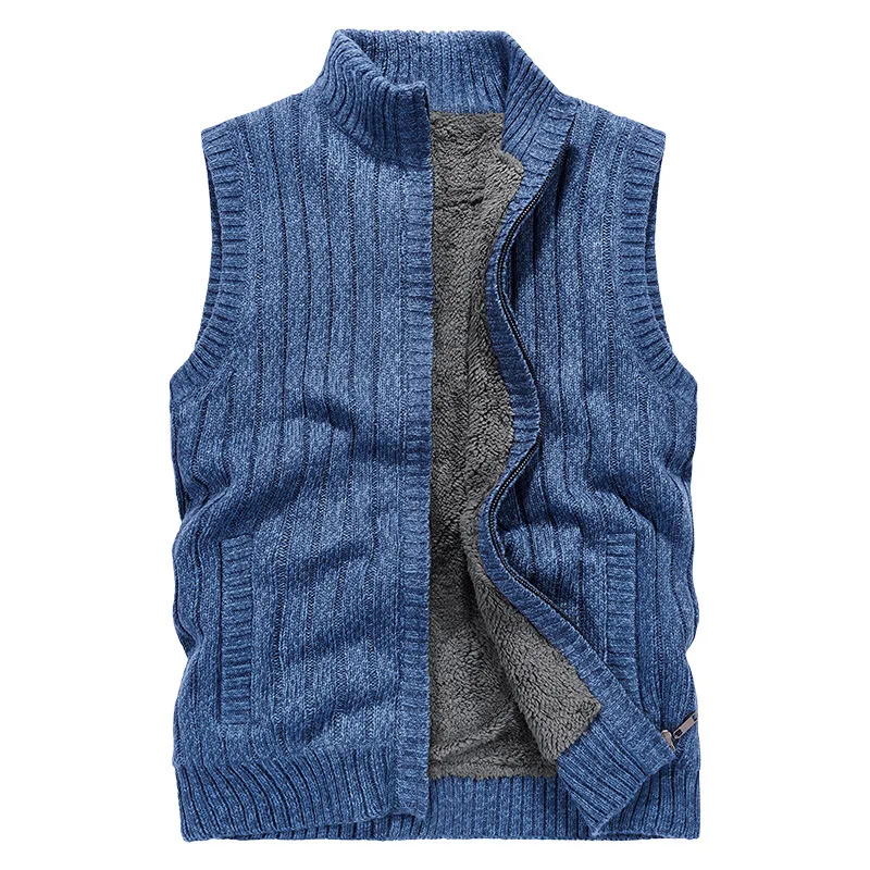 Трикотажный жилет в стиле милитари мужской свитер бархатный толстый Флисовая