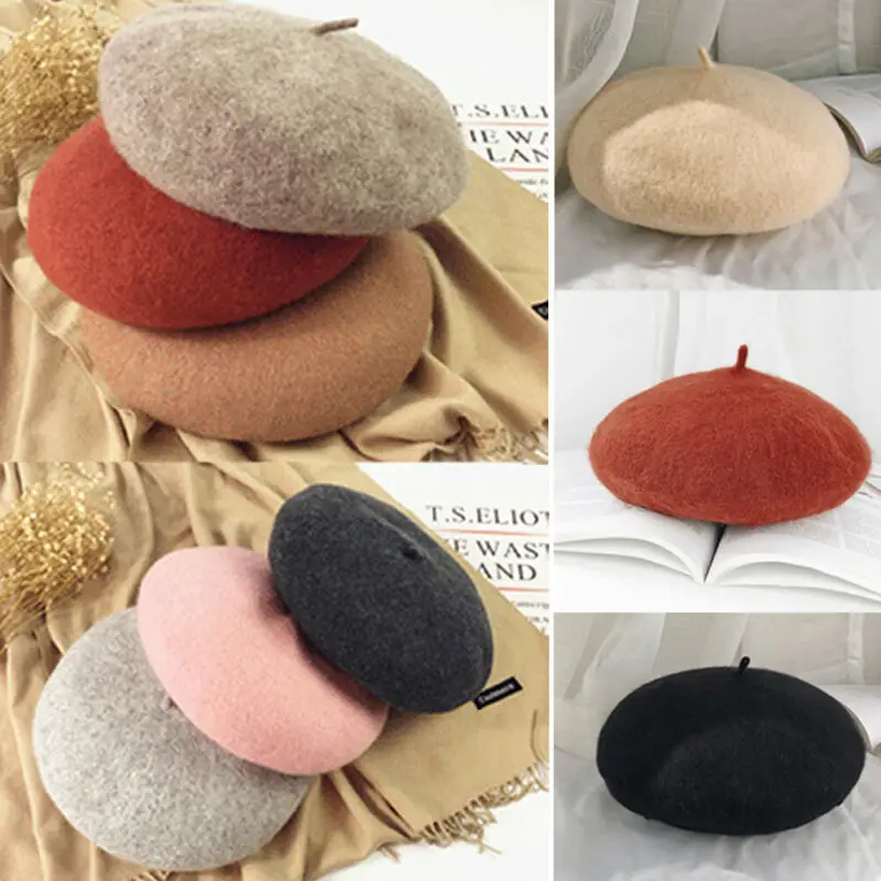 Брендовая новинка Милая женская шапка берет зимние теплые шапки во французском