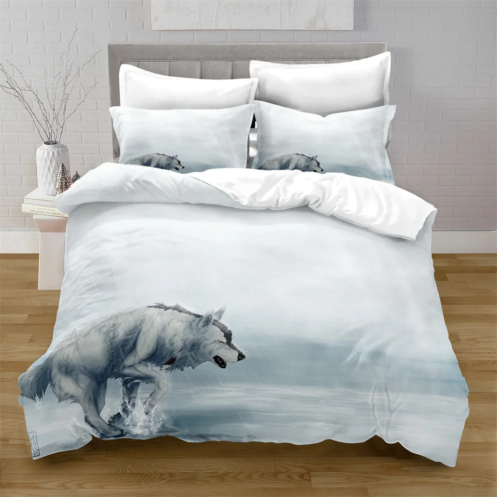 

Home Textiles Printed Wolf Bedding Quilt Cover & Pillowcase 2/3PCS US/AE/UE Full Size Queen Bedding Set