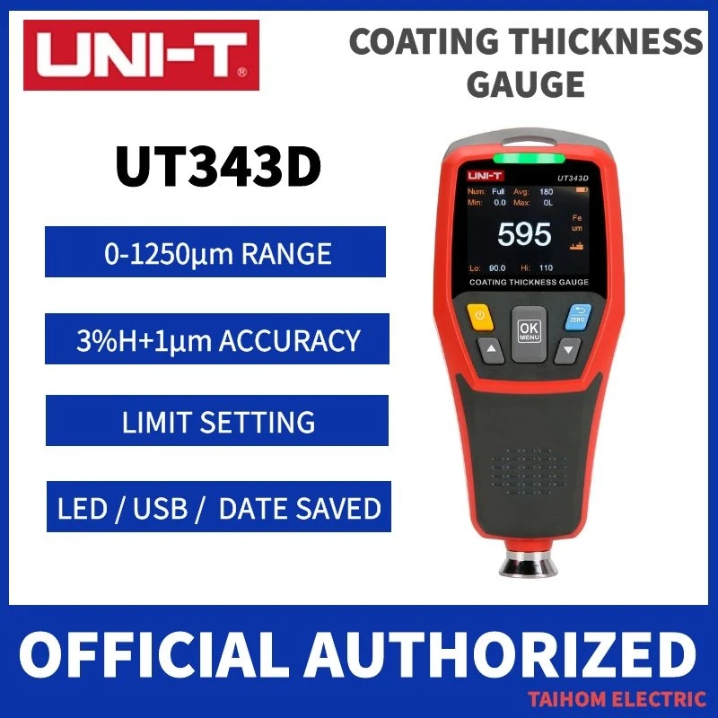 UNI T UT343D Толщиномер цифровой измеритель толщины краски для автомобилей FE/NFE