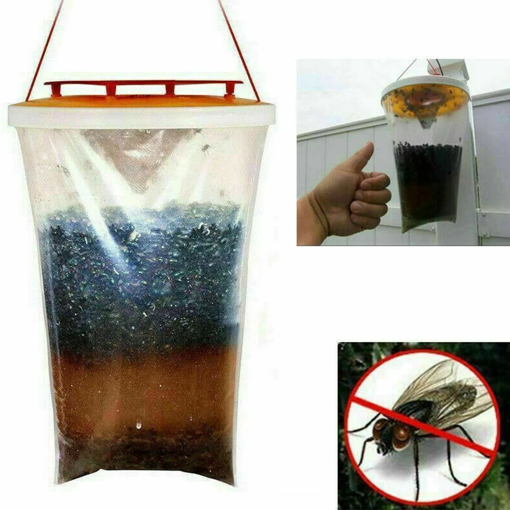 

Drosophila Fly Catcher Trap Insect Bug Killer Hanging Flies Catching Bag for Outdoor Farm L23