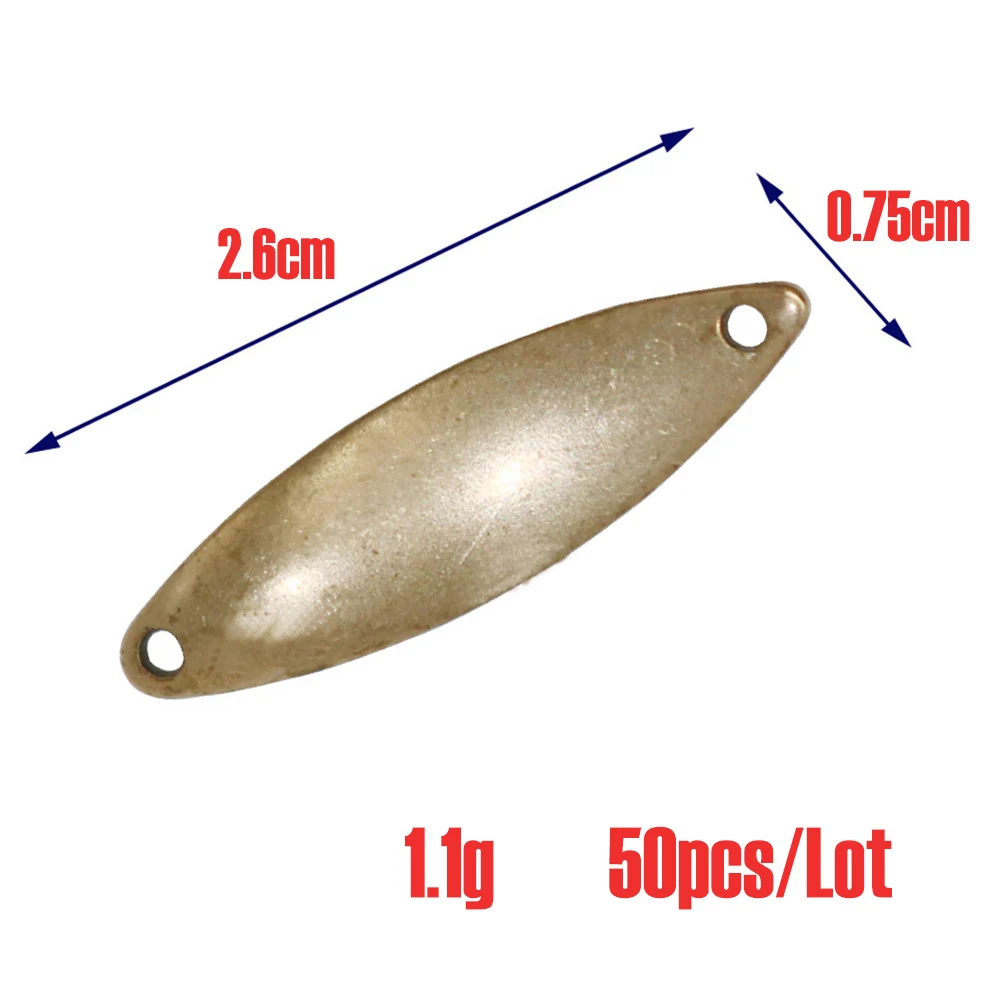 1.1g-- 50pcs Jerry 50 шт., 1,2 г, 1,6 г, 2,6 г, 3,4 г, пустые ложки для форели, Неокрашенная зона, сверхлегкие спиннинговые блесны для рыбалки - Цвет: 1.1g-- 50pcs
