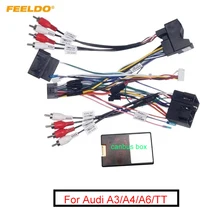 FEELDO Car Audio Android 16PIN Power Cable Adapter With Canbus Box For Audi A4 A6 TT Power Wiring Harness Radio Wire