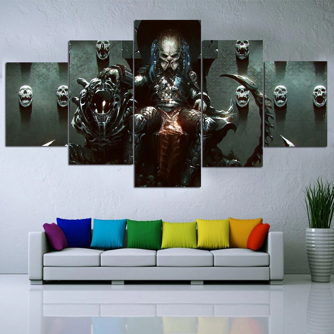 Alien Xenomorph Moive Poster Digital Farbic Silk Art Print 5Pcs No Frame | Painting & Calligraphy