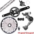 MTB велосипед 10-скоростной групповой набор 1X10 переключатель задний переключатель 10 S 36T 40T42T 46T 50T кассета 10 S текущая цепь 170 мм комплект кривошипов k7