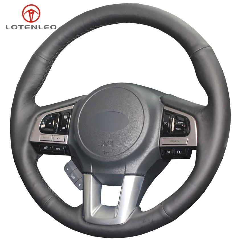 LQTENLEO черный чехол рулевого колеса автомобиля из натуральной кожи для Subaru Legacy XV 2015